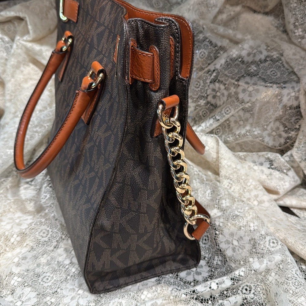 Michael Michael Kors large Hamilton Brown Signature Tote Bag EUC - Picture 8 of 15